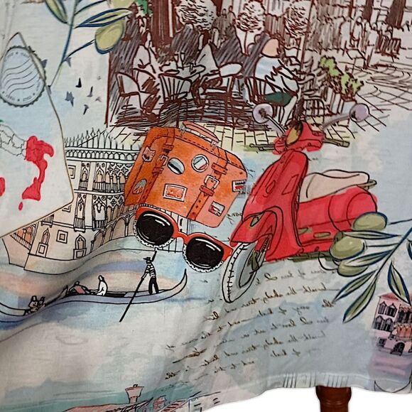 One World Graphic Tunic Top 1X Milan Artsy Plus Size Bling Asymmetric Sublimated - Picture 7 of 16